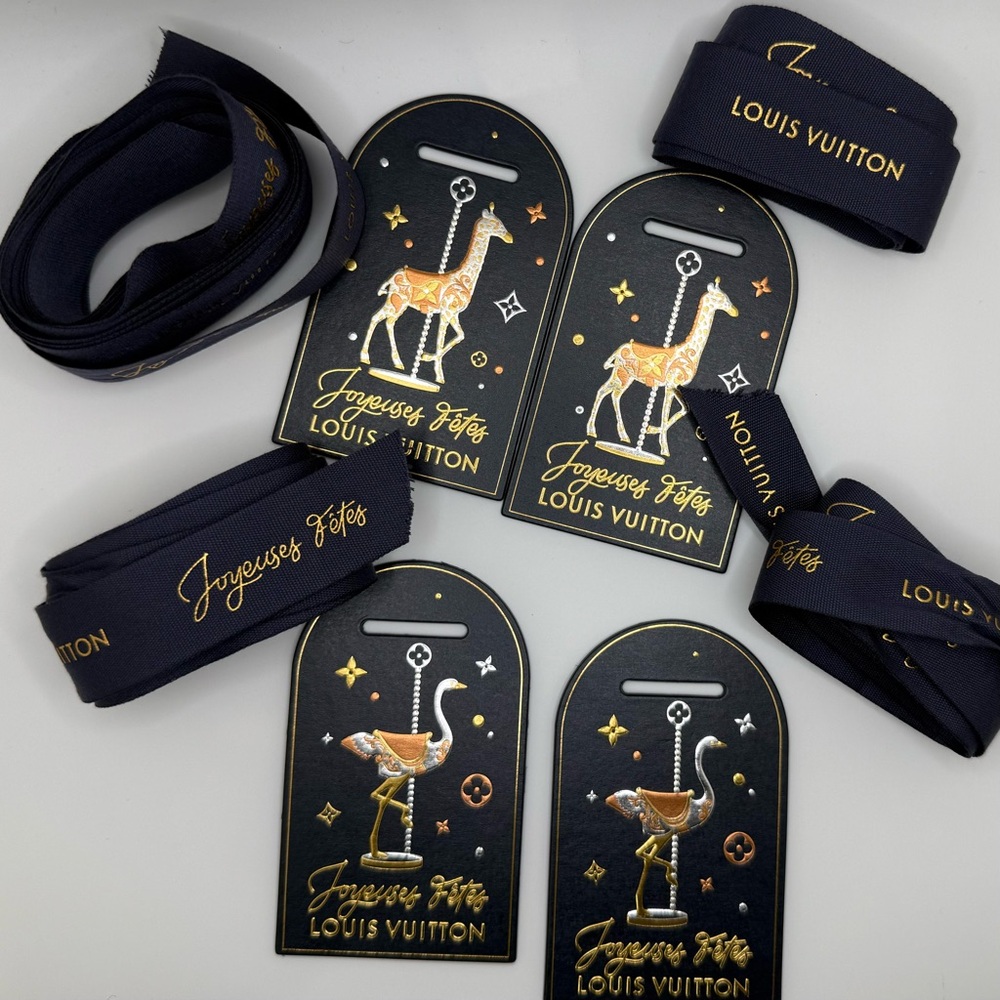 New! Louis Vuitton limited edition holiday LV tag and ribbon